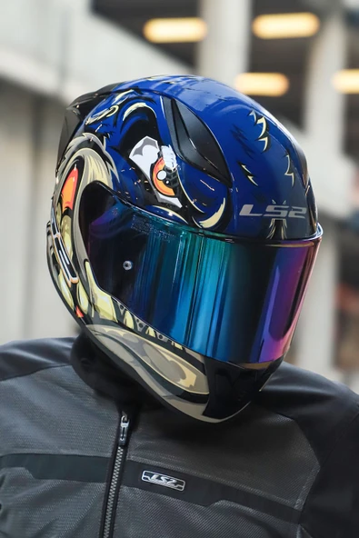 LS2 RAPID 2 RACE SPOX MAVİ-GRİ KASK - Resim 2