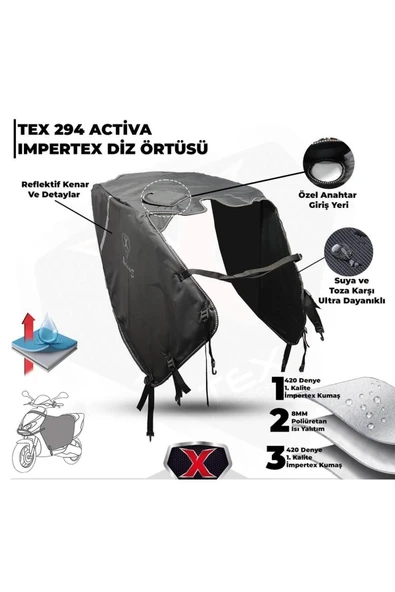 Tex Xbyc 294 Honda Activa S Imper Rüzgarlık Kalın Kumaş Motosiklet Diz Koruma Örtüsü ürün görseli 1
