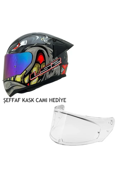 LS2 RAPID 2 SPOX GRİ-KIRMIZI KASK ŞEFFAF KASK CAMI ürün görseli 1