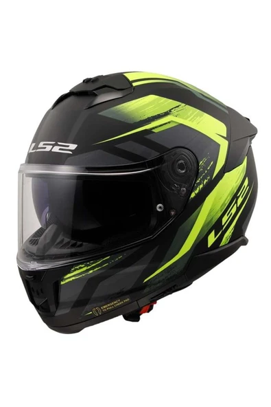 LS2 Stream 2 Fury Kapalı Kask Mat Siyah-gri-neon Sarı ürün görseli 1