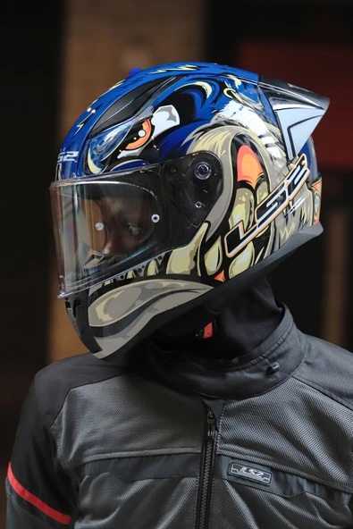 LS2 RAPID 2 RACE SPOX MAVİ-GRİ KASK - Resim 4
