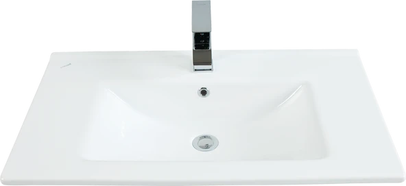 Creavit SU080 Su Dolap Uyumlu Etajerli Lavabo 45X80 cm Beyaz ürün görseli 1