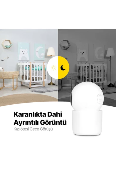 Ttec 2AGK04 Wizi Pro 2 Full HD 360° Tak Çalıştır Wi-Fi Akıllı Kamera - Resim 5