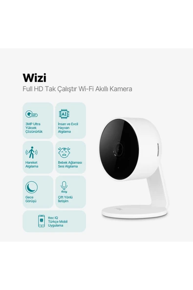 Ttec 2AGK03 Wizi Full HD Tak Çalıştır Wi-Fi Akıllı Kamera - Resim 2