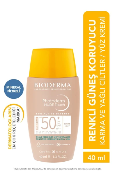 Bioderma Photoderm Nude Touch SPF 50+ Light 40 ml ürün görseli 1