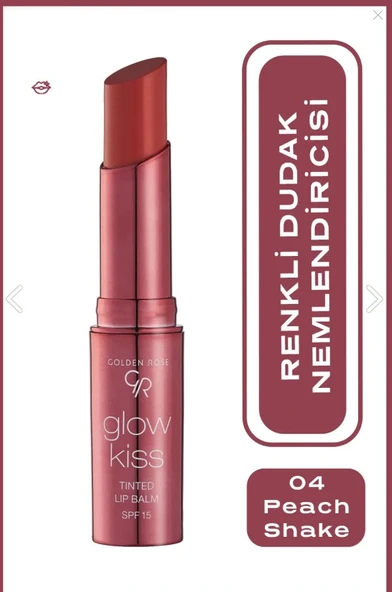 Golden Rose Glow Kiss Tinted Lip Balm No: 04 Peach Shake - Renkli Dudak Nemlendirici ürün görseli 1