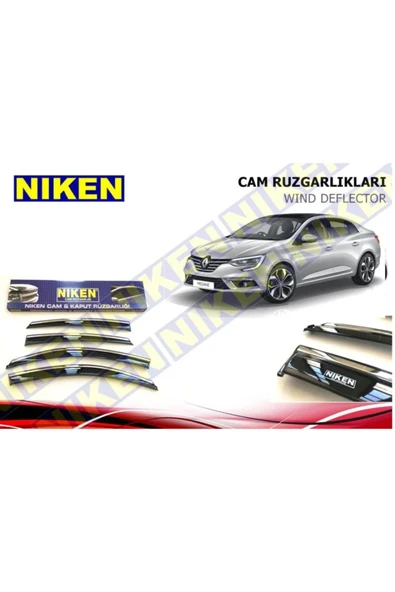 Renault Megane 4 Sedan Uyumlu Kromlu Cam Rüzgarlığı ürün görseli 1