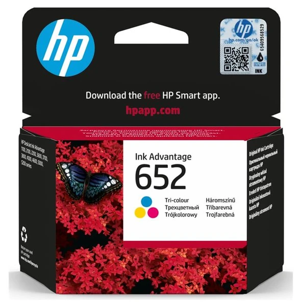HP 652 F6V24AE Renkli Kartuş ürün görseli 1