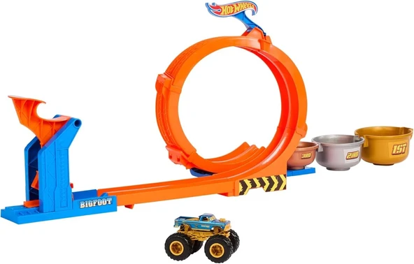 Hot Wheels Monster Trucks Döngü ve Takla Bigfoot Oyun Parkuru JBX64 ürün görseli 1