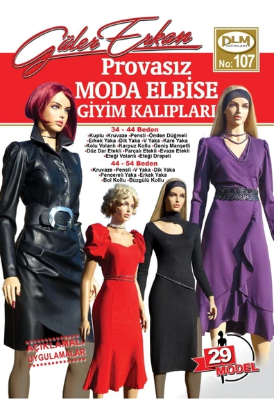 Dilem Yayınları Güler Erkan Provasız Moda Elbise Kalıpları No:107 Model - 29 No ürün görseli 1