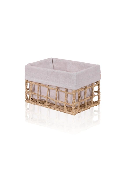The Mia Braid Hasır Organizer Sepet Naturel 22x14x13 cm ürün görseli 1