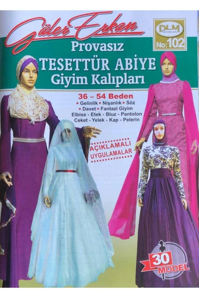 Dilem Yayınları Güler Erkan Provasız Tesettür Abiye Giyim Kalıpları No:102 ürün görseli 1