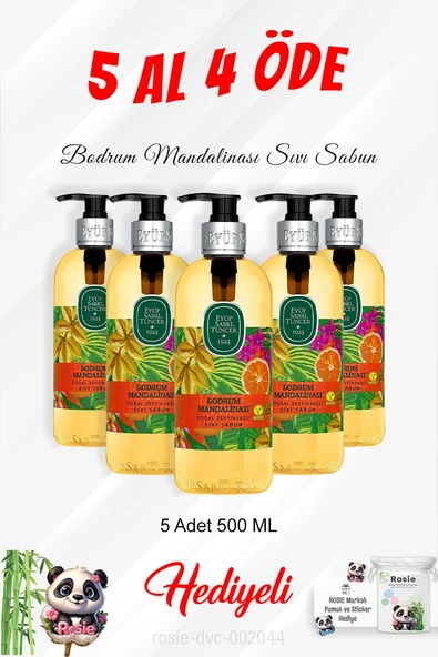Bodrum Mandalinası Zeytinyağlı Sıvı Sabun 500 ML 5 Al 4 Öde ve Rosie Pamuk ürün görseli 1