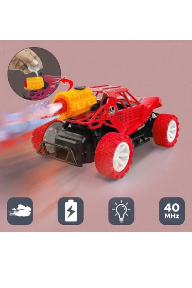 DEKANTOYS Uzaktan Kumandalı Şarjlı Duman Çıkaran Atan Işıklı Jip  Poyraz Oyuncak Araba 20 Cm ürün görseli 1