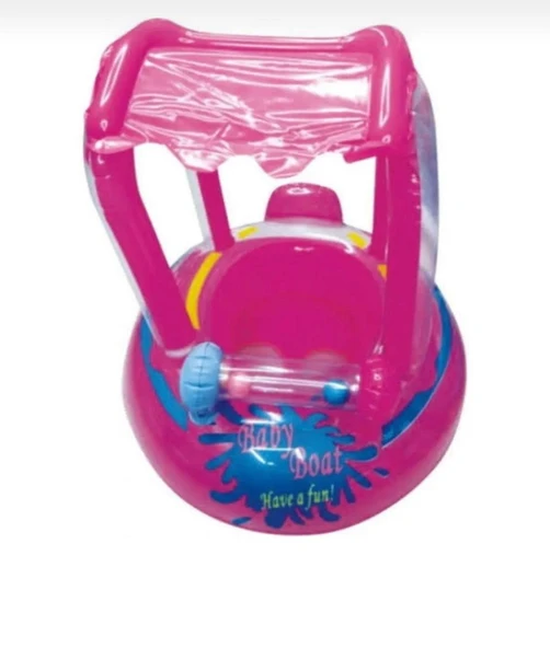 DEKANTOYS Pembe 0-3 Yaş Şişme Oturaklı Gölgelikli Bebe Flotörü Bebek Simidi Gölgelikli Deniz ürün görseli 1