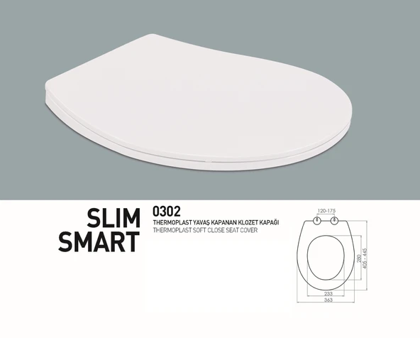 Karen Banyo Slim Smart Thermoplast Yavaş Kapanan Klozet Kapağı 0302 ürün görseli 1
