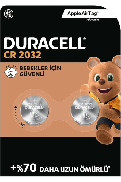 Duracell CR2032 Lityum Düğme Pil 2’li Paket 3V (CR2032) ürün görseli 1