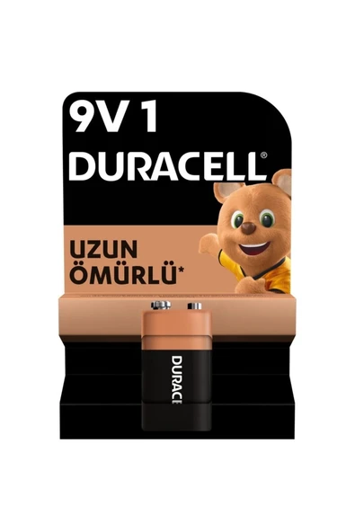 Duracell 9V Alkalin Pil 1'li Paket 6LR61/MN1604 ürün görseli 1