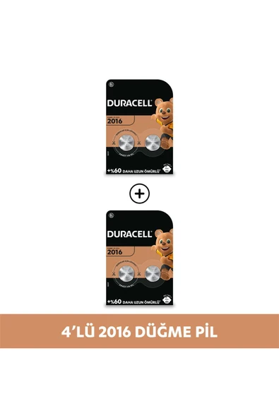 Duracell Özel 2016 Lityum Düğme Pil 3V (CR2016) 4'lü Paket ürün görseli 1