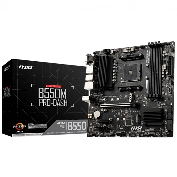 MSI B550M PRO-VDH DDR4 4400(OC) HDMI mATX AM4 ürün görseli 1