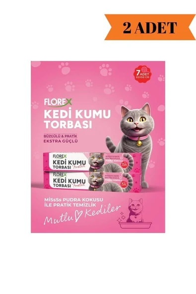 Florex Pudra Kokulu Kedi Kumu Torbası (82x50cm/ 7 Adet) x 2 Adet ürün görseli 1
