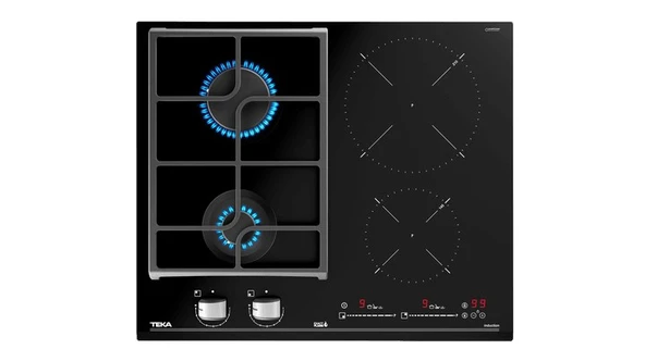 TEKA JZC 64322 BK SİYAH 2 GÖZÜ GAZLI 2 GÖZÜ İNDÜKSİYONLU CAM ANKASTRE OCAK ürün görseli 1