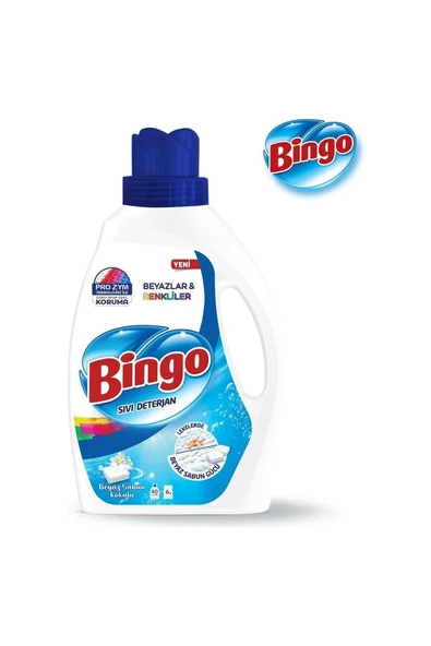Bingo Çamaşır Deterjanı Beyaz Ve Renkliler Beyaz Sabun Kokulu 2600 ml ürün görseli 1
