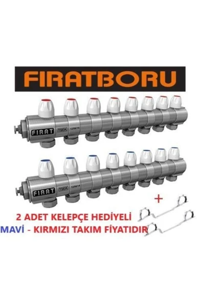 FIRAT 1" Kollektör Kendinden Vanali Takım Mavi-kırmızı (ağız Seç) 7 Ağız ürün görseli 1
