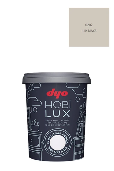 Dyo Hobilux Su Bazlı Saf Akrilik Ipek Mat Boya 0,9 Lt Hobi Boya 0202 Ilık Maya ürün görseli 1