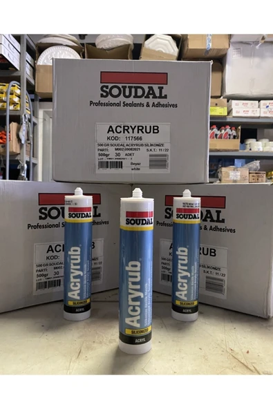 Soudal Silikonize Mastik 500 gr Beyaz 30 Adet ürün görseli 1