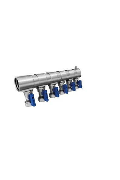 FIRAT 1" Kollektör Mini Küresel Vanalı Altı 6 Çıkışlı Mavi ürün görseli 1
