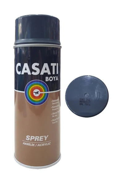 Casati Akrilik Sprey Boya Antrasit Gri Ral-7016 400 ml ürün görseli 1