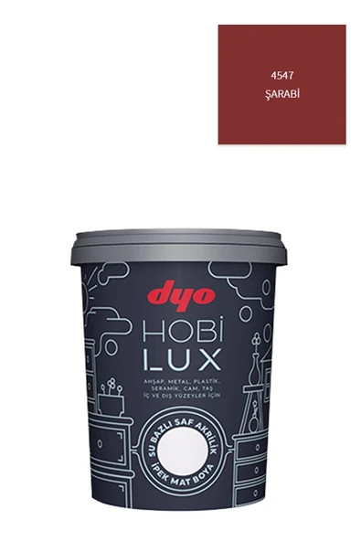 Dyo Hobilux Su Bazlı Saf Akrilik Ipek Mat Boya 0,9 Lt Hobi Boya 4547 Şarabi ürün görseli 1