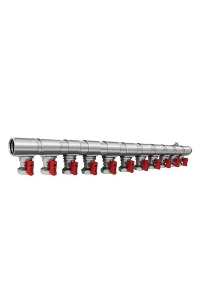 FIRAT 1" Kollektör Mini Küresel Vanalı Onbir 11 Çıkışlı Kırmızı ürün görseli 1
