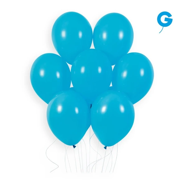 Balon Tek Renk 10" 100lü Açık Mavi Gemar ürün görseli 1