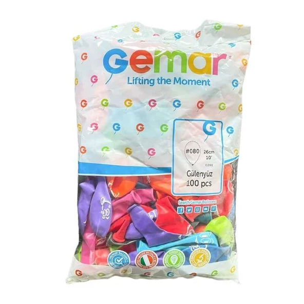 Balon Gülenyüz 10" 100lü Gemar - Resim 2