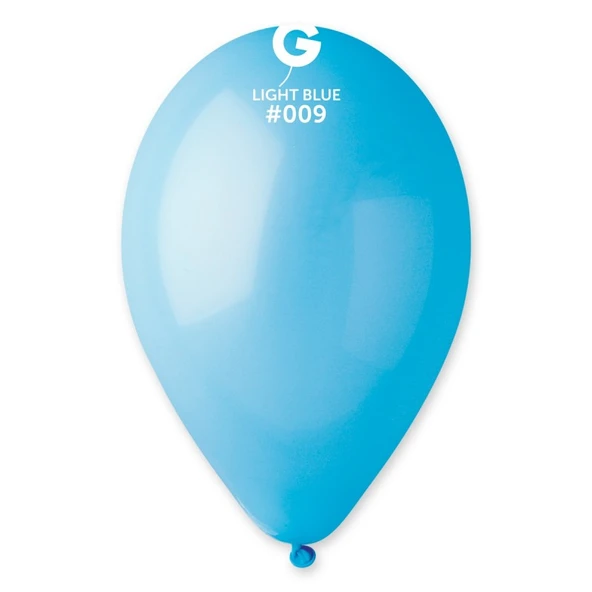 Balon Tek Renk 10" 100lü Açık Mavi Gemar - Resim 2