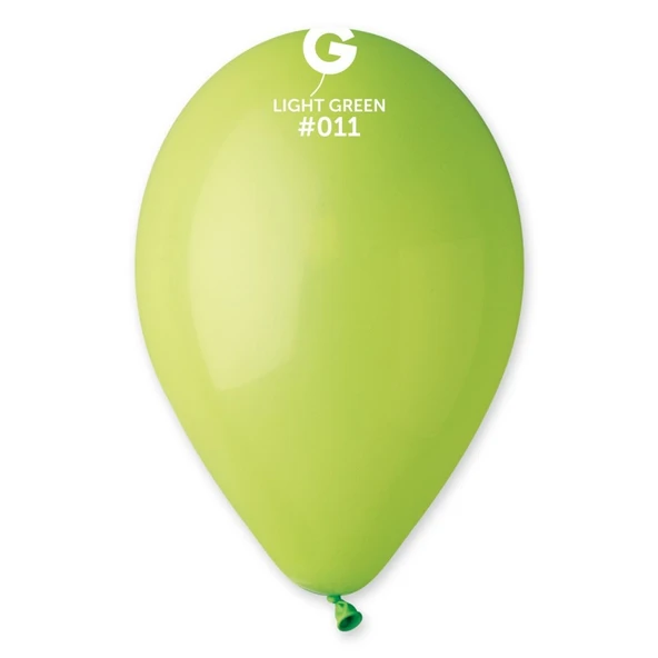 Balon Tek Renk 10" 100lü Açık Yeşil Gemar - Resim 2