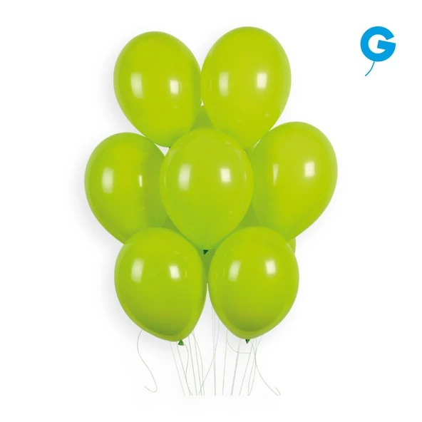Balon Tek Renk 10" 100lü Açık Yeşil Gemar ürün görseli 1