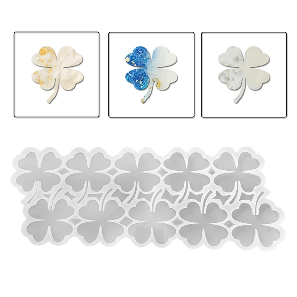 Epoksi Silikon Kalıp Yonca Bardak Altı Ve Magnet Kalıbı 6.8 CM 10 Lu ürün görseli 1