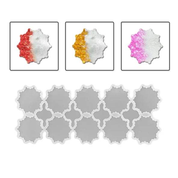 Epoksi Silikon Kalıp Dişli Motifli Magnet Kalıbı 8 CM 10 Lu ürün görseli 1