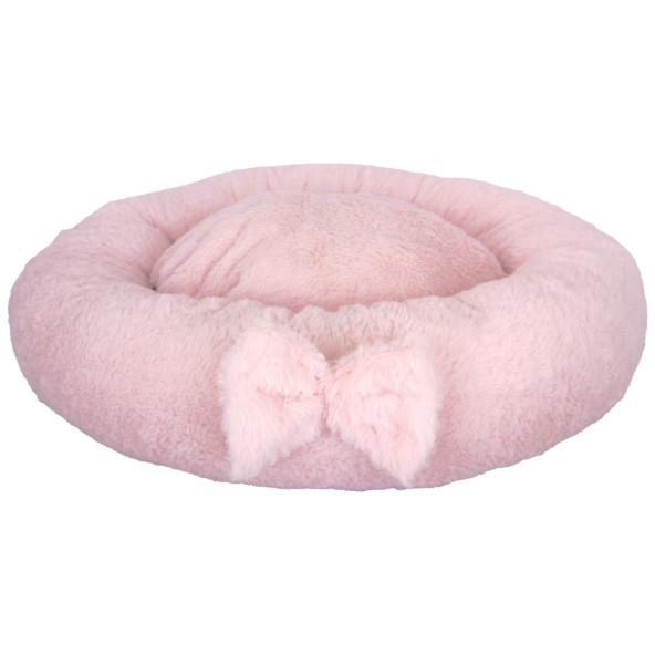 Pelüş Simit Kedi & Küçük Irk Köpek Yatağı - Pembe ürün görseli 1