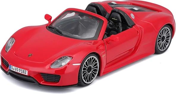 Burago Porsche 918 Spyder Model Araba 1/24 Ölçekli Model Kırmızı ürün görseli 1