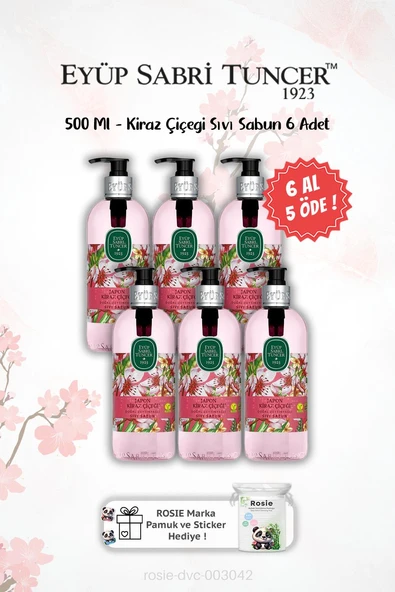 Japon Kiraz Çiçeği 500 Ml Sıvı Sabun 6 AL 5 ÖDE ve ROSIE Hediyeli ürün görseli 1