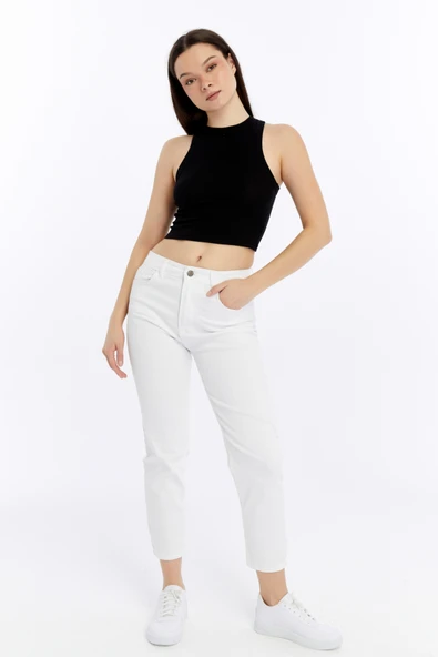 Kadın Fitilli Halter Yaka Crop Atlet - Resim 11