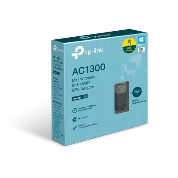 TP-LINK ARCHER T3U 1300 MBPS KABLOSUZ DUAL BAND USB ADAPTOR ürün görseli 1