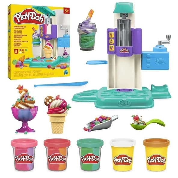 G0028 Play-Doh Gökkuşağı Dondurma Makinesi Oyun Seti+3 yaş ürün görseli 1