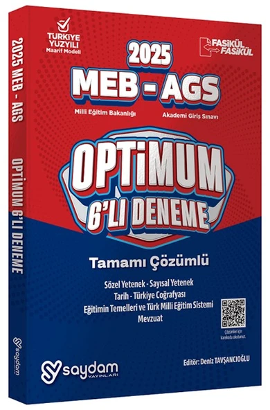 2025 MEB AGS Optimum 6 Deneme Fasikül Çözümlü Saydam Yayınları ürün görseli 1