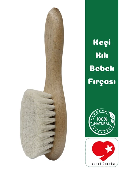 Doğal Keçi Kılı Yumuşak Bebek Saç Fırçası - Bialife ürün görseli 1