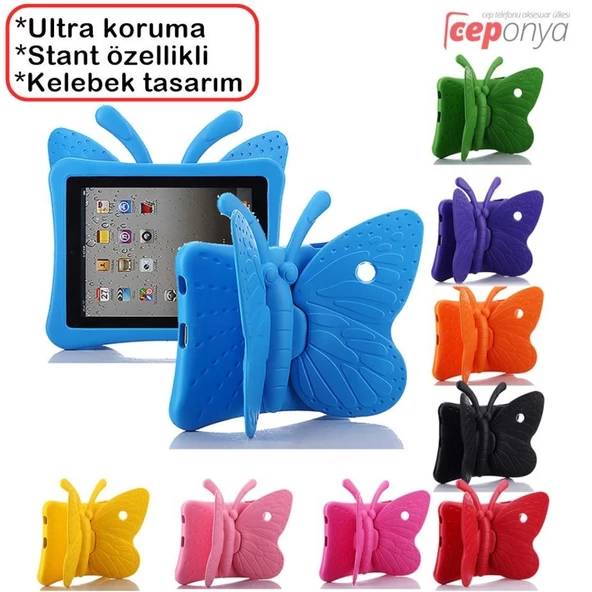 Apple iPad 7 10.2 Kelebek Figürlü Renkli Silikon Tablet Kılıfı ürün görseli 1